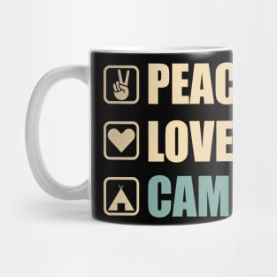 Peace Love Camping - Funny Camping Lovers Gift Mug